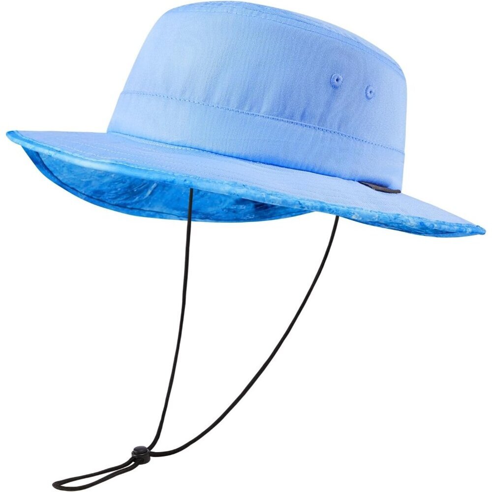 Unisex Sky Blue Western Wide Brim Boonie Chin Strap Hiking Classic Cowboy Hat